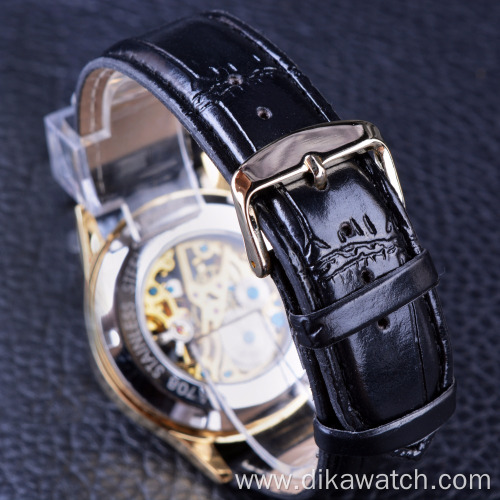 Fashion Black Golden Star Luxury Design Clock WINNER Mens Watch Top Brand Luxury Mechanical Skeleton Watch Relogio Masculino